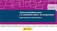 Cuadro de bonificaciones/reducciones a la contratación laboral de discapacitados