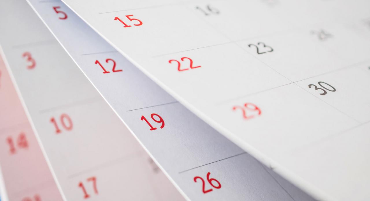 Cómputo de umbrales del despido colectivo en aplicación de la cláusula antifraude No pueden incluirse periodos de 90 días en los que no se ha producido despido alguno. Imagen de un calendario
