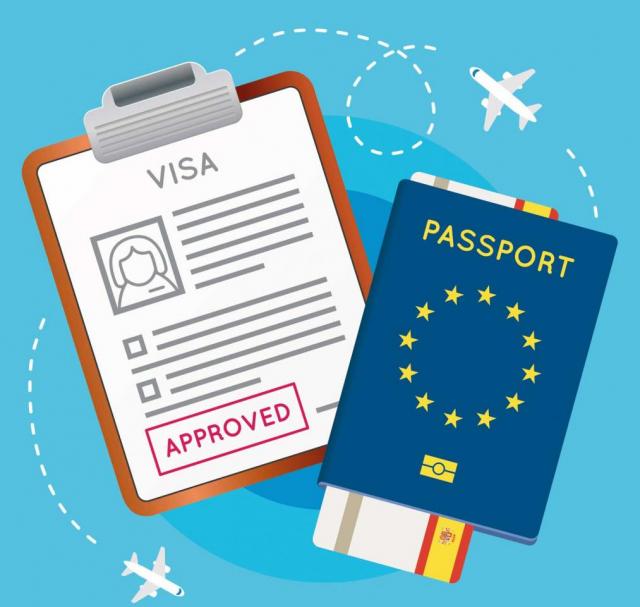 Visado sellado y pasaporte europeo. Extranjeros en España