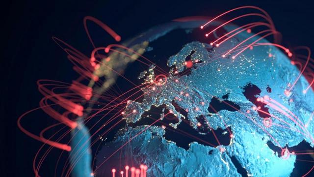 Fronteras: prórroga y cambios en listado de países Fronteras: prórroga y cambios en listado de países. Imagen de mapa mundi con hilos que se entrelazan entre países