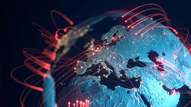 Fronteras: prórroga y cambios en listado de países. Imagen de mapa mundi con hilos que se entrelazan entre países